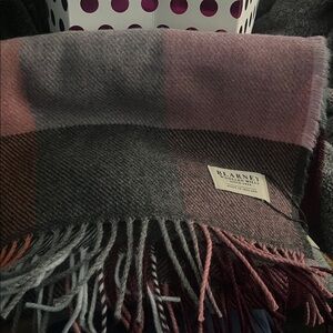 NWT Lambswool Plaid Scarf Rose Dust Blarney Ireland